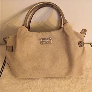 Brand New Kate Spade linen/metallic handbag